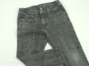 czarne jeansy straight leg: Spodnie jeansowe, C&A, 11 lat, 140/146, stan - Bardzo dobry