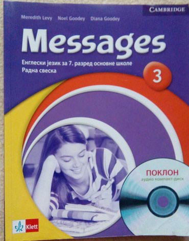 komplet knjiga za prvi razred cena: Messages 3, Klett, radna sveska sa diskom.Preuzimanje po dogovoru