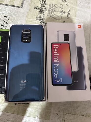 продажа сотовых телефонов бу: Xiaomi, Redmi Note 9 Pro, Б/у, 128 ГБ, цвет - Синий, 2 SIM