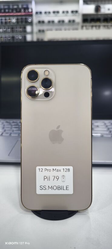 Apple iPhone: IPhone 12 Pro Max, 128 GB, Qızılı, Face ID