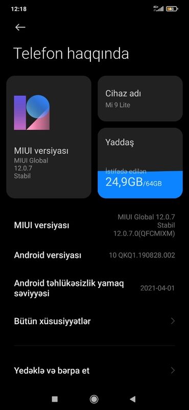 xiaomi mi 11 lite qiymeti kontakt home: Xiaomi Mi 9 Lite, 64 GB, rəng - Yaşıl, 
 Sensor, Barmaq izi, Face ID