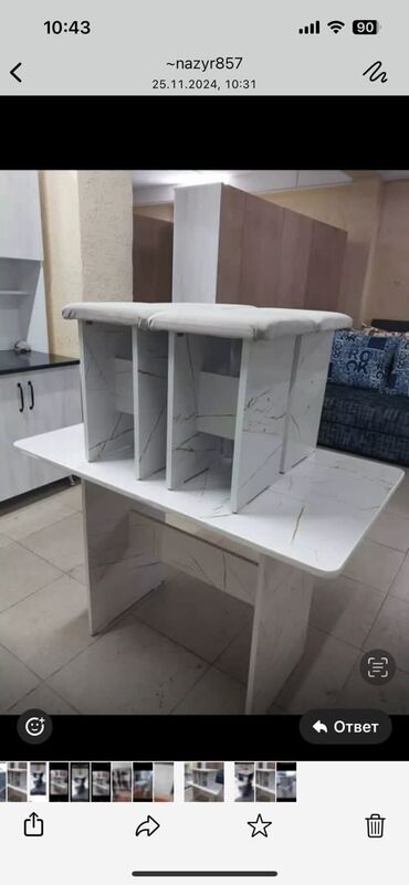 Другая мебель: Кухонный стол 4 табуретка комплект новый оптом баасы 3500сом готовые — 19