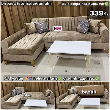 divan temizleyen aparat: Künc divan dəsti – açılan və bazalı model - Ölçü: künc forması, rahat — 1