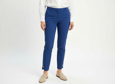 spodnie materiałowe z wysokim stanem: Material trousers for women, size M