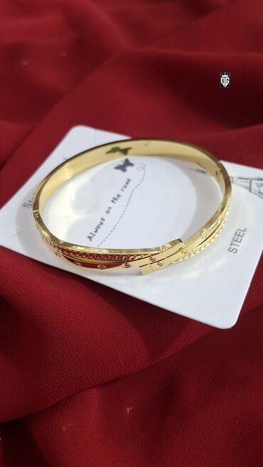 Bilərziklər: Qızılı rəngli, paslanmayan poladdan (STEEL) bəzək bilərziyi. Oval -da lalafo.az — 7 Bilərziklər: Qızılı rəngli, paslanmayan poladdan (STEEL) bəzək bilərziyi. Oval — 7