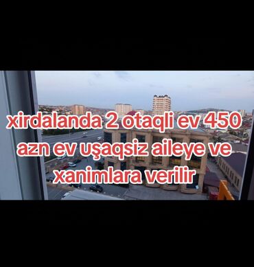 evler kiraye: Xırdalanda kristal 1 de 13/8 mertebesinde 2 otaqlı ev 450 azn