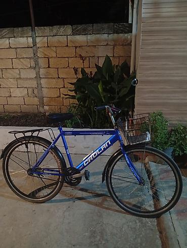 maşın velosiped: CROLAN şəhər/komfort velosipedi - Rəng: mavi, ağ loqo yazıları - — 2