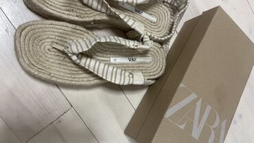 Basanoşka və səndəllər: Zara, Ölçü: 38.5, rəng - Bej, İşlənmiş — 3