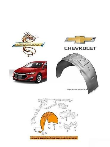 Podkrılniklər: Tam komplekt, Chevrolet Malibu 2017 il, Çin, Ödənişli çatdırılma, Rayonlara çatdırılma, Ünvandan götürmə — 1