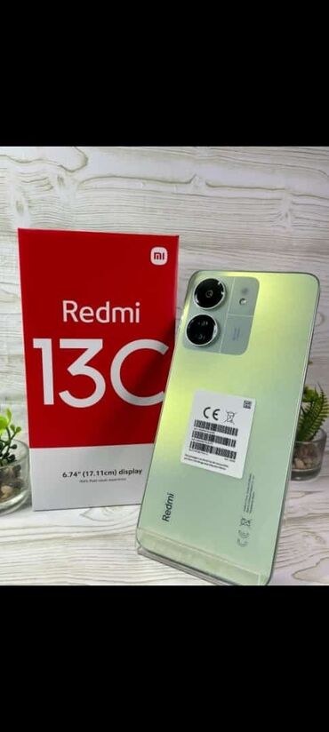 колдонулган телефондор: Redmi, Redmi 13C, Б/у, 128 ГБ, цвет - Зеленый, 2 SIM