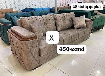 Диваны: - Məhsul: Yumşaq oturacaqlı, müasir dizaynlı divan - Rəng: Boz-qəhvəyi — 1