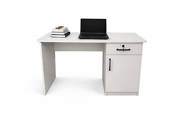 Офисные столы: Офисный стол, Новый, Нерегулируемый, цвет - Белый, ЛДСП, Самовывоз, Платная доставка — 1