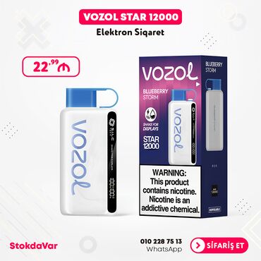 alfa qəlyan: 🔥🔥 "vozol star 12000" elektron siqaret ✅ brend: vozol ✅ tüstü sayı