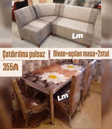 Mətbəx mebeli: 💫 *Mətbəx dəsti* Qiymət : *355₼* Divan:1.20x1.70