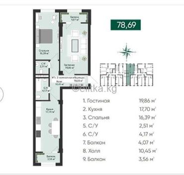 недостроенные дома: 2 комнаты, 78 м², Элитка, 5 этаж, ПСО (под самоотделку)