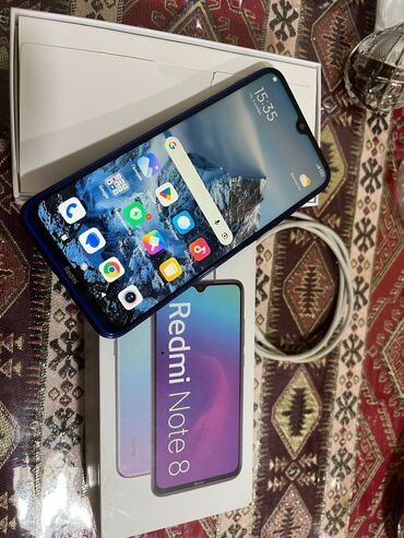 xacmaz telfon: Redmi Note 8, 64 ГБ, цвет - Голубой, Две SIM карты