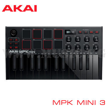 velo kuryer в Кыргызстан | ВЕЛОСИПЕДЫ: Midi-клавиатура Akai MPK Mini 3 Black (Миди клавиатура) Akai MPK Mini