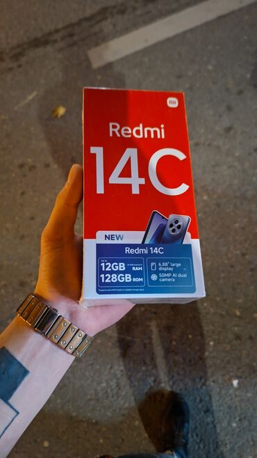 gence telfon: Redmi 14C, 128 GB, rəng - Qara, Sensor, Barmaq izi, İki sim kartlı