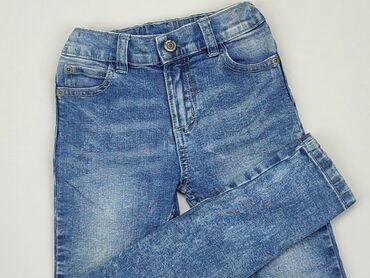 mom jeans cena: Spodnie jeansowe, F&F, 5-6 lat, 110/116, stan - Dobry
