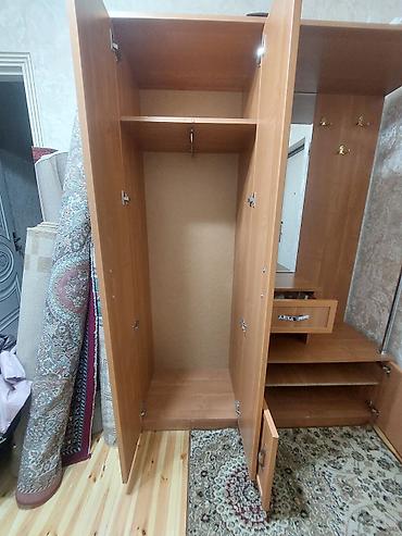 paltar sermek: Dəhliz üçün çoxfunksiyalı mebel dəsti - Material: ağac teksturalı — 3