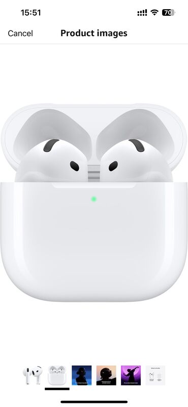 airpods каракол: Каптагычтар, Apple, Жаңы, Электр зымсыз (Bluetooth), Классикалык