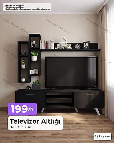 Ev və bağ: Televizor altlığı və divar modulu dəsti - Ölçü: 40×50×180 sm - — 1
