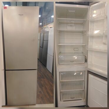 İçki texnikası: İşlənmiş 2 qapılı Hotpoint Ariston Soyuducu Satılır, rəng - Gümüşü