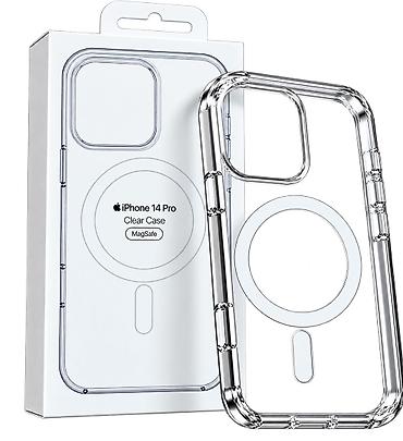 alfa: IPhone Kabro MagSafe – Şəffaf Premium Kabro, iPhone 14, 15, 16, 17, 18 — 9