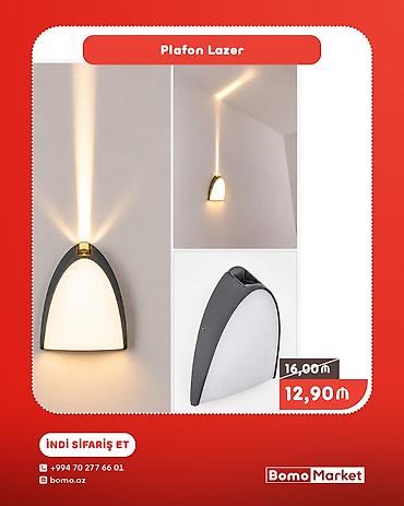 divar desen: Plafon Lazer divar lampı - Müasir, minimal dizayn: yarımay formalı — 1