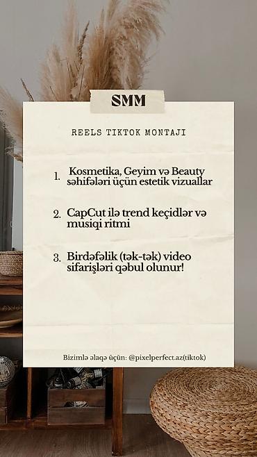 bag evinde is axtariram: SMM menecer, 1-2 illik təcrübə, Onlayn iş — 1