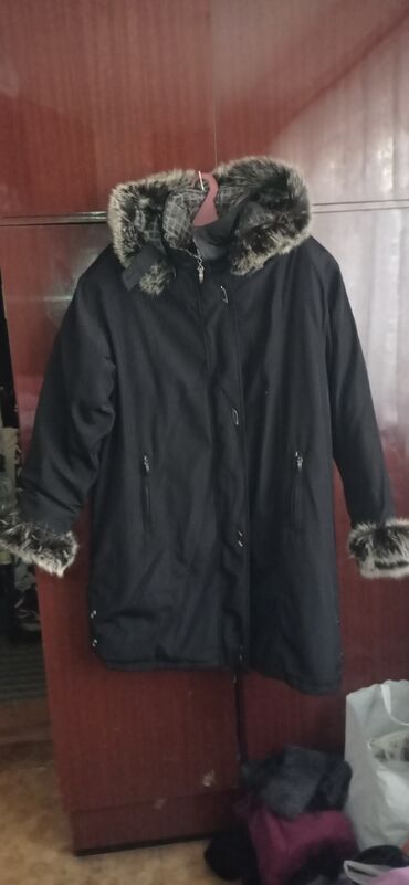 зимние женские куртки с капюшоном: Пальто, Зима, По колено, 7XL (EU 54), 8XL (EU 56)