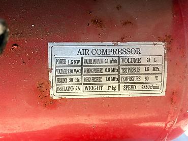 Alətlər: 24L Hava Kompressoru 2HP (1.5 kW) – Çox Az İstifadə Olunub Qiymət: 170 — 4