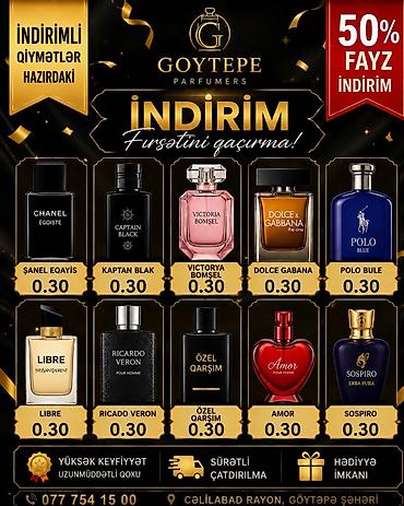qara ayaqqabılar: Göytepe Parfumers – Endirim Kampaniyası • 50% faiz endirim • — 1
