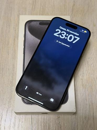Уюлдук телефондор жана аксессуарлар: IPhone 15 Pro, Колдонулган, 256 ГБ, Black Titanium, Коргоочу айнек, Каптама, Куту, 83 % — 2