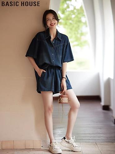 Костюмы с шортами: Джинсовый комплект: рубашка с коротким рукавом + шорты 😍😍😍 стильная — 30