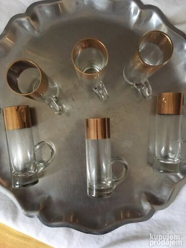 radni mantili zenski: Nov komplet od 6 čašica za žestoka pića, ručni rad, sa drškom i