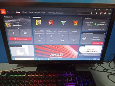 Настольные ПК и рабочие станции: Компьютер, ядер - 4, ОЗУ 16 ГБ, Игровой, Б/у, Intel Core i7, AMD Radeon RX 580, HDD + SSD — 8