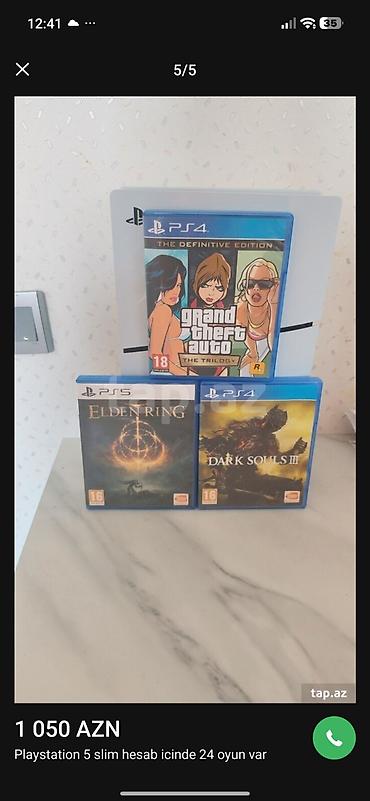 PS5 (Sony PlayStation 5): PlayStation 5 Slim oyun konsolu - Model: PS5 Slim (ağ korpus) - Arxa — 2