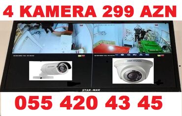 qarin eritmek ucun masaj: Sumqayitda  kameralarinin quraşdirilmasi Hikvision 4 col kamera 720hd