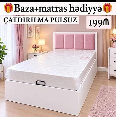 Çarpayılar: Məhsul: Tək nəfərlik çarpayı dəsti Tərkib: - Baza (açılan alt hissə — 7