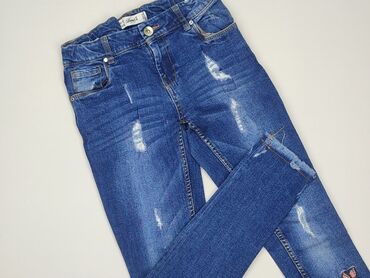 biale rajstopy dla dziewczynki: Jeans, DenimCo, 11 years, 146, condition - Perfect