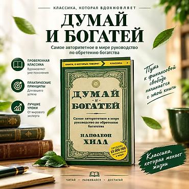 Спорт и хобби: Книга «Думай и богатей» — Наполеон Хилл Примерно книга использовалась — 1