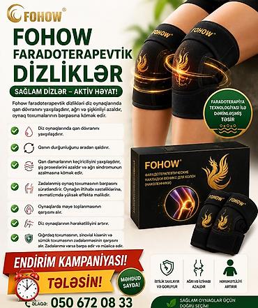 Ортезы: FOHOW faradoterapevtik dəst – dizliklər və boyun üçün kəmər/korset — 2