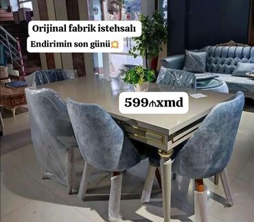 metbex mebeli 2 el: Qonaq otağı üçün, Yeni, Açılan, Dördbucaq masa, 6 stul, Azərbaycan