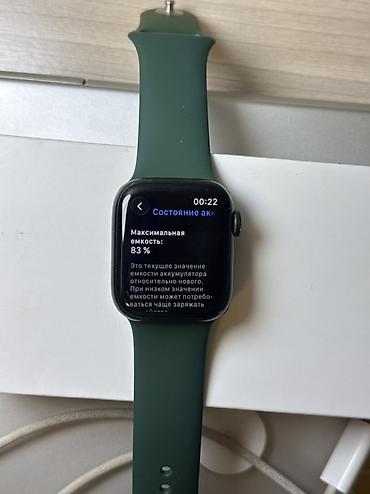 iphone 12 mini: Apple Watch Series 7 (41мм) цвет черно зеленый,полный комплект! АКБ — 5