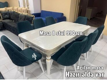 ikinci əl masa dəstləri: Yeni, 8 stul, Azərbaycan
