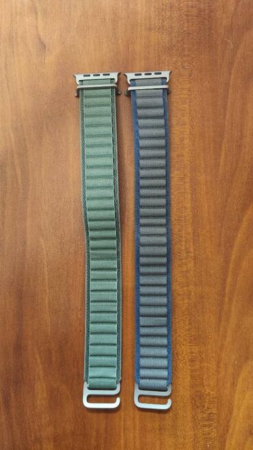 Orijinal Apple Watch Ultra kəmərləri. Green Alpine Loop 49mm. Blue