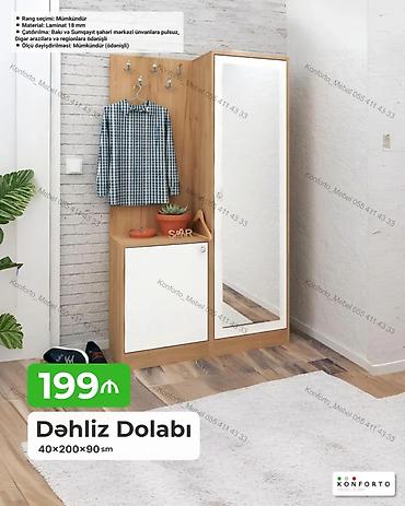 casio sumqayit: Dəhliz Dolabı – 40×200×90 sm - Material: 18 mm laminat - Rəng seçimi — 1