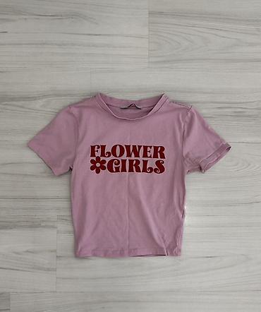 bahar qızı geyimi: Qadın T-shirt – “Flower Girls” printli - Rəng: açıq bənövşəyi/laylac — 1