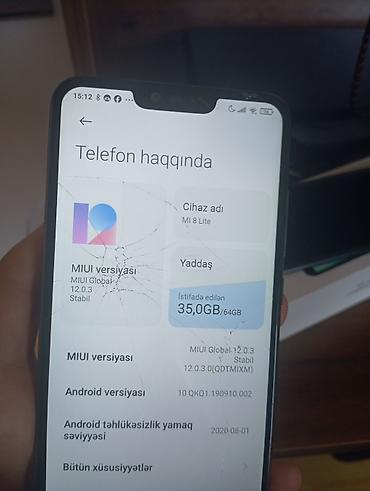 ikinci el iphoneler: Xiaomi Mi 8 Lite, 64 GB, rəng - Mavi, 
 Face ID, Düyməli, Barmaq izi — 3